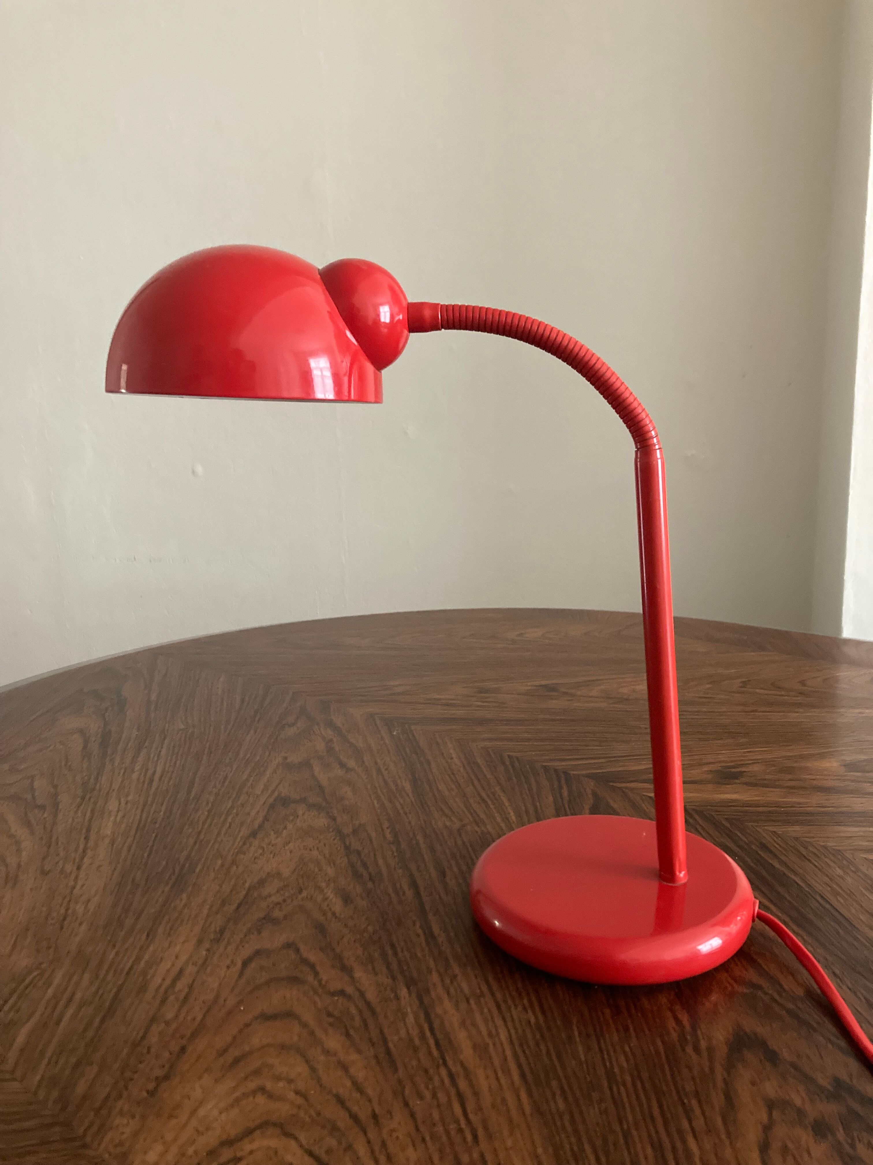 Desk lamp or bedside table vintage 80s red
