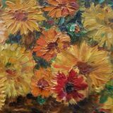 Painting Still Life with bouquet