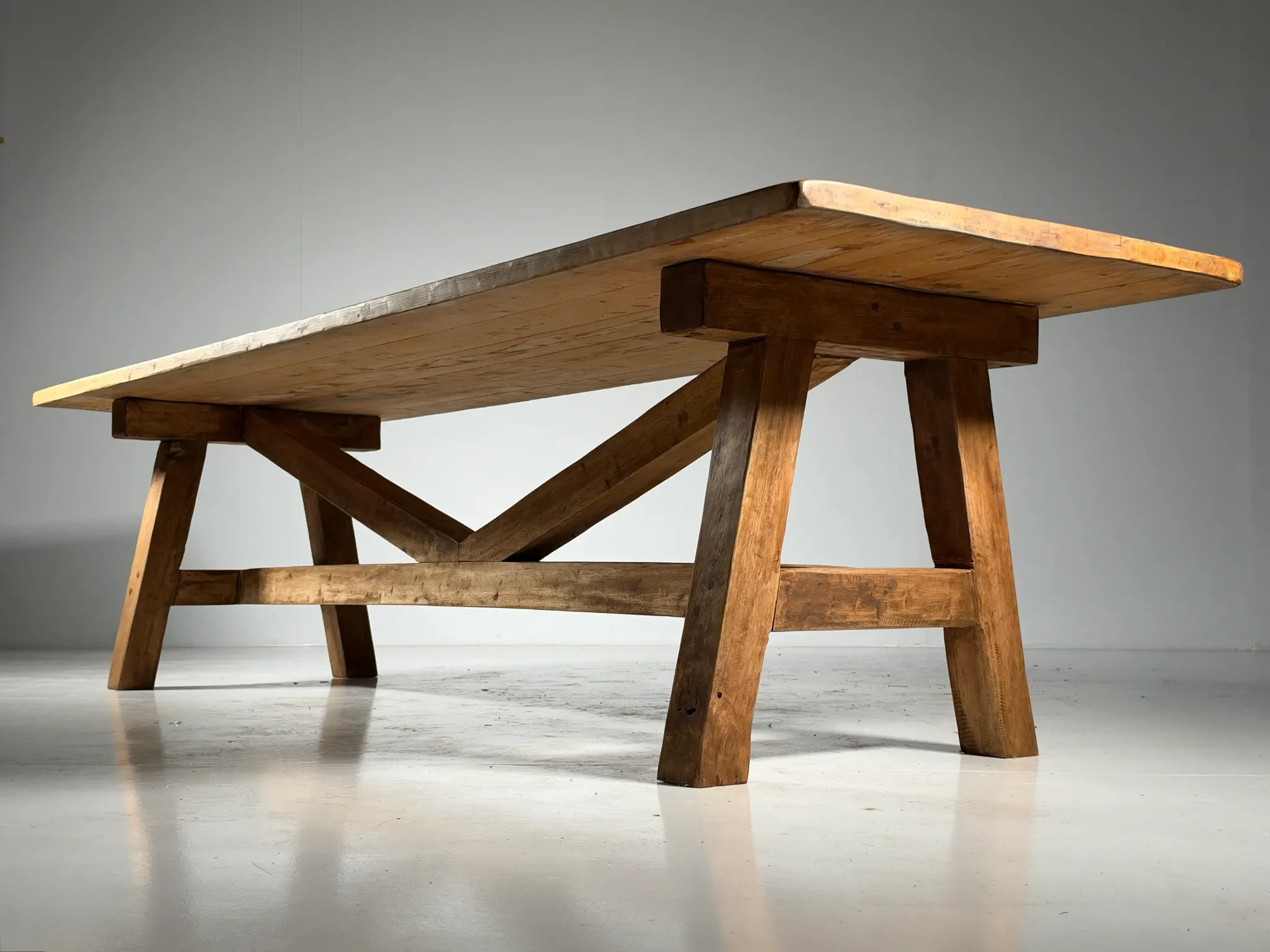 Grande table de monastère en bois style campagnard 298 cm