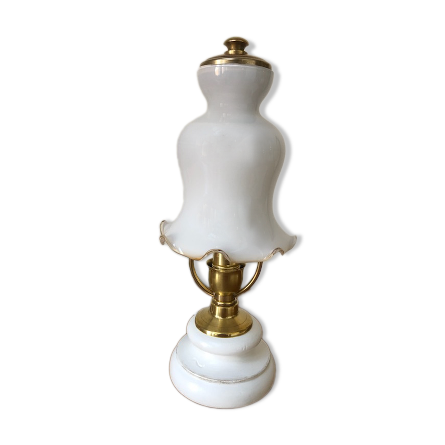 Opaline vintage bedside lamp