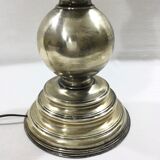 Pied de lampe en bronze argenté