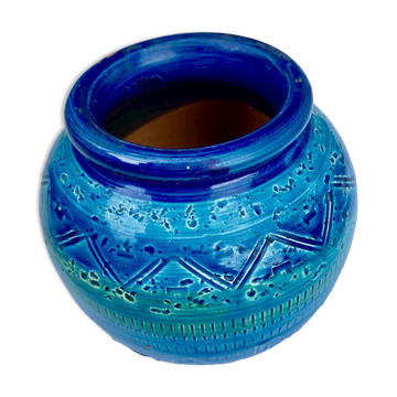 Vase boule émaillé céramique Bitossi Aldo Londi Italy