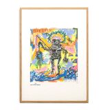 Jean-Michel Basquiat. Numbered color screenprint. 1990s.