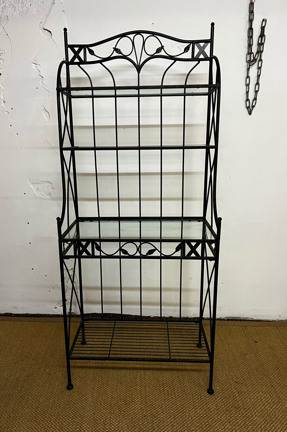 Antique wrought iron shelf
