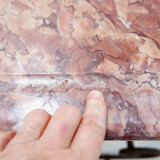 Large 19th-century French butcher's table in wrought iron and red marble