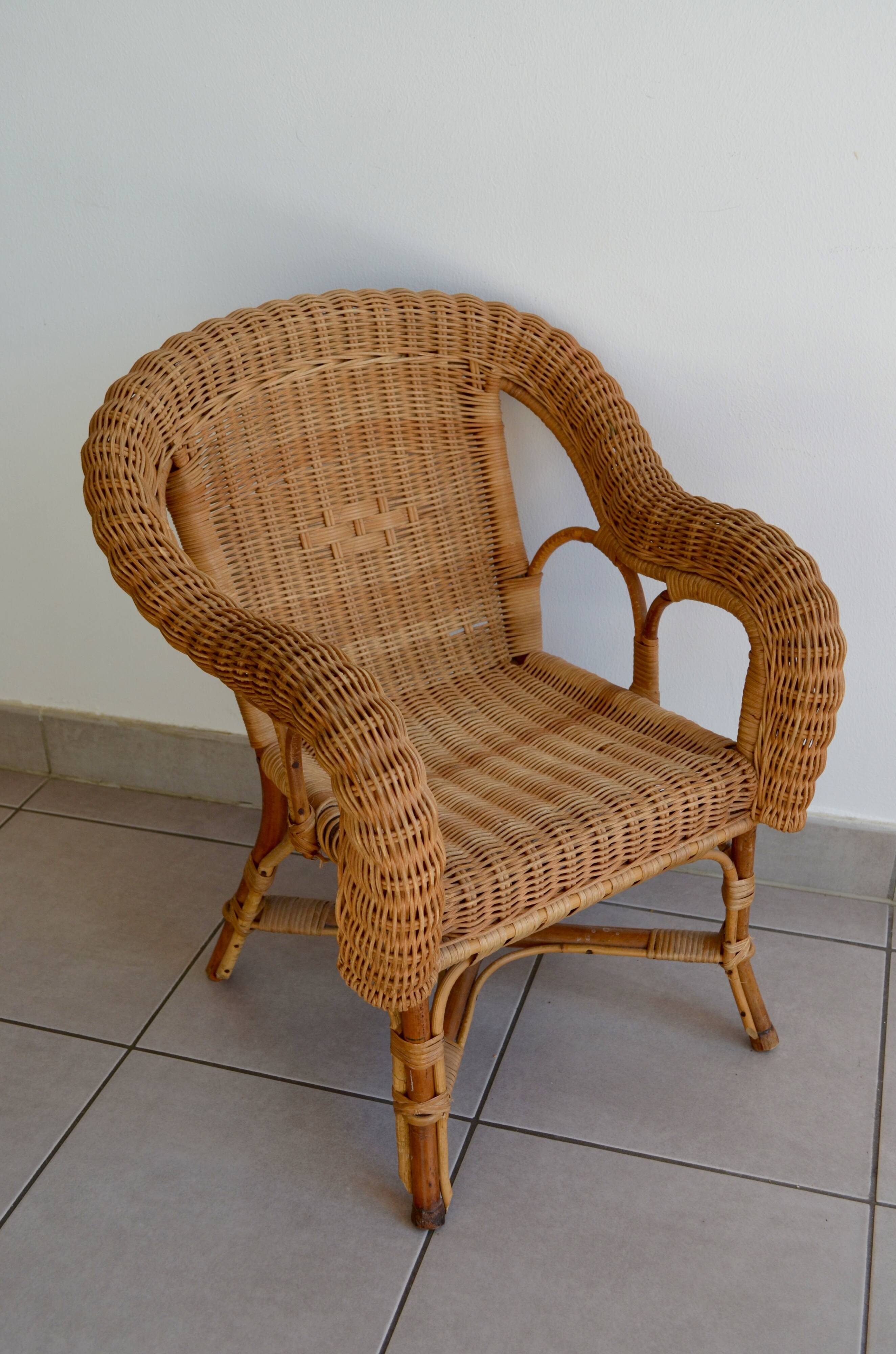 Child's wicker armchair