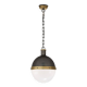 Grande suspension Hicks en bronze et boule de verre, USA
