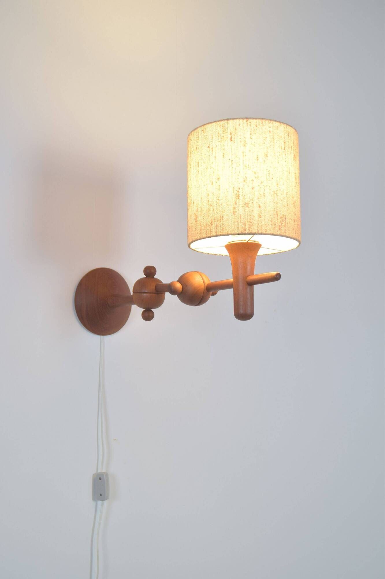 Danish teak wall lamp, 1960s