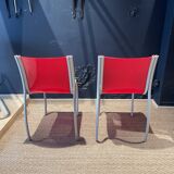 Pair of FPE chairs by Ron Arad for Kartell red Italy 2000s