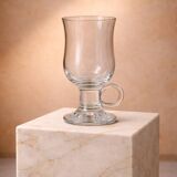 Set of 4 vintage footed tea glasses – ring handles – bistro style