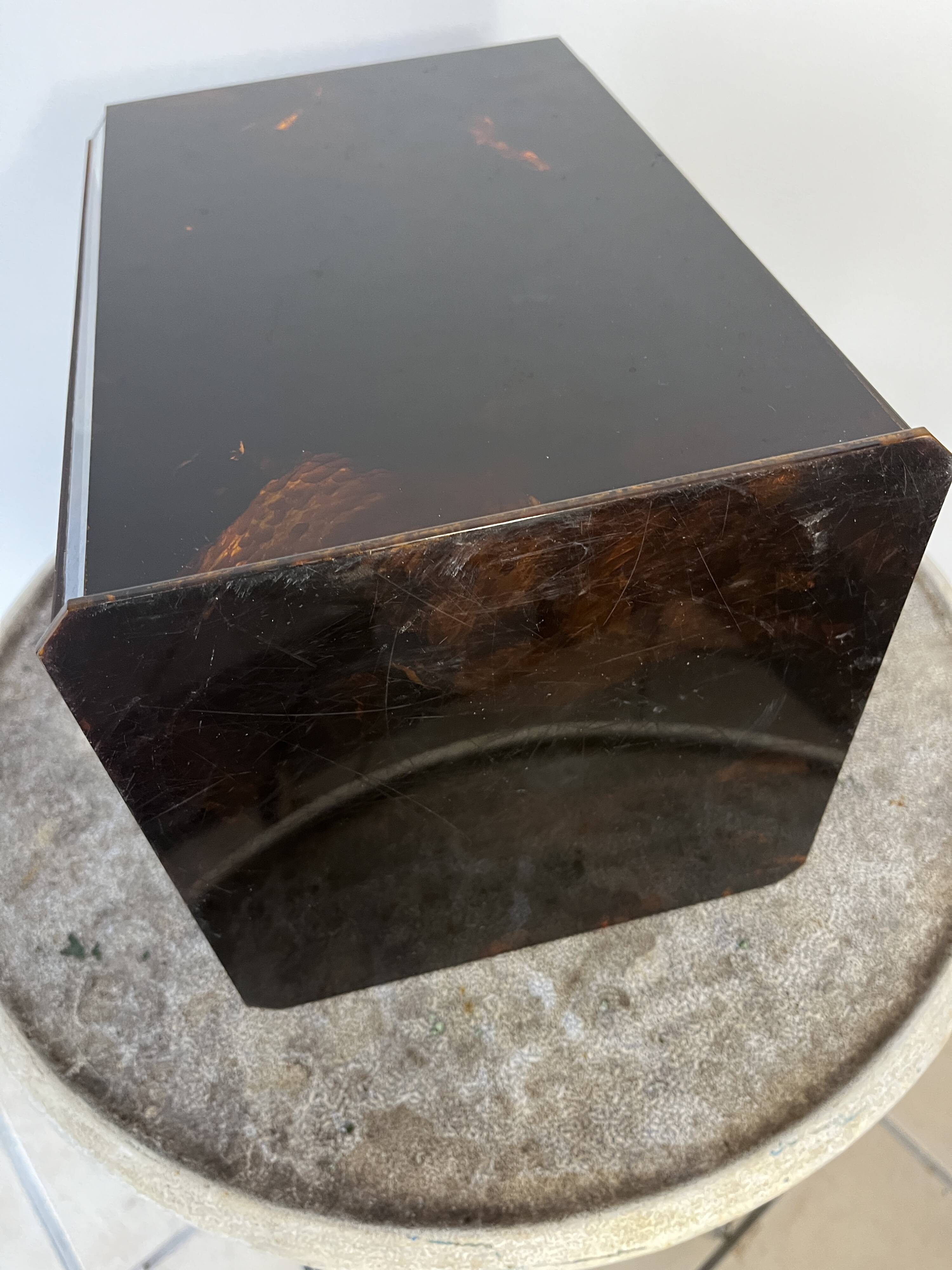 1970s design plexiglass wastepaper basket