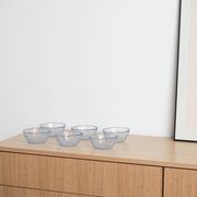 Set of glass bowls, Italian design, 1970s, made in Italy