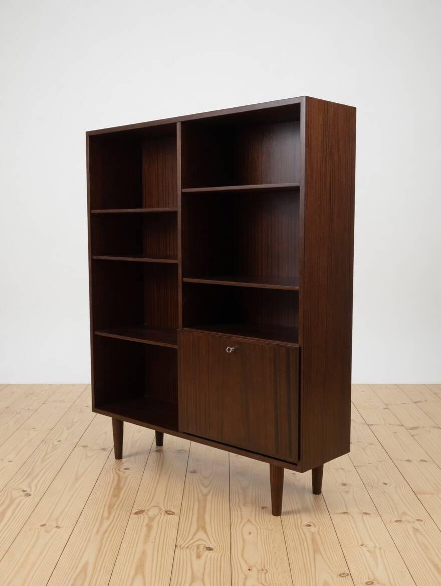 Mahogany  Model 4 Bookcase by Omann Jun Mobelfabrik, Denmark, 1970s