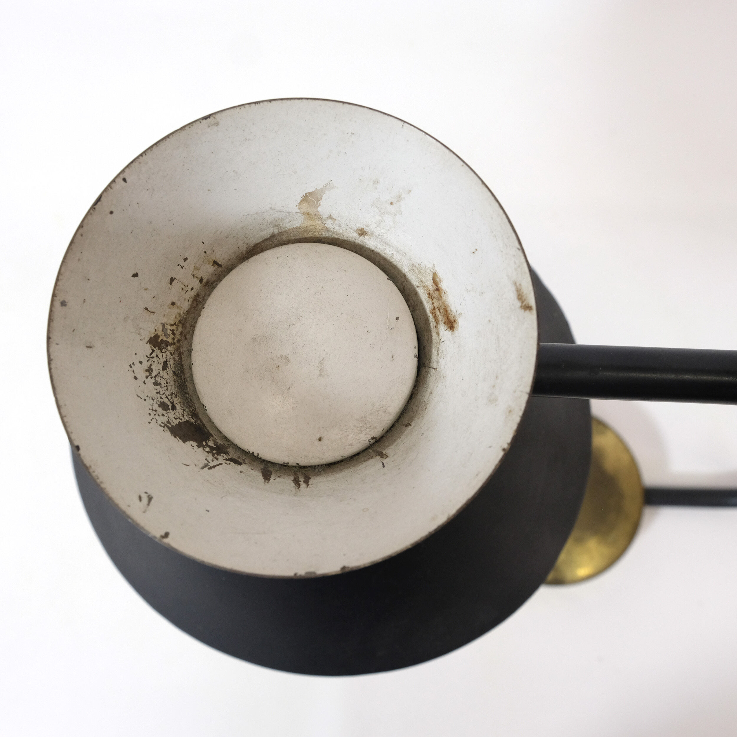 Black and gold diabolo desk lamp, Jumo, 1950/1960