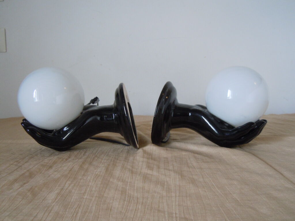 Pair of ceramic lamps or hand sconces