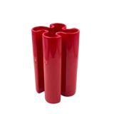 Franco Bettonica, Space age rare red ceramic vase, Gabbianelli Italy ca. 19