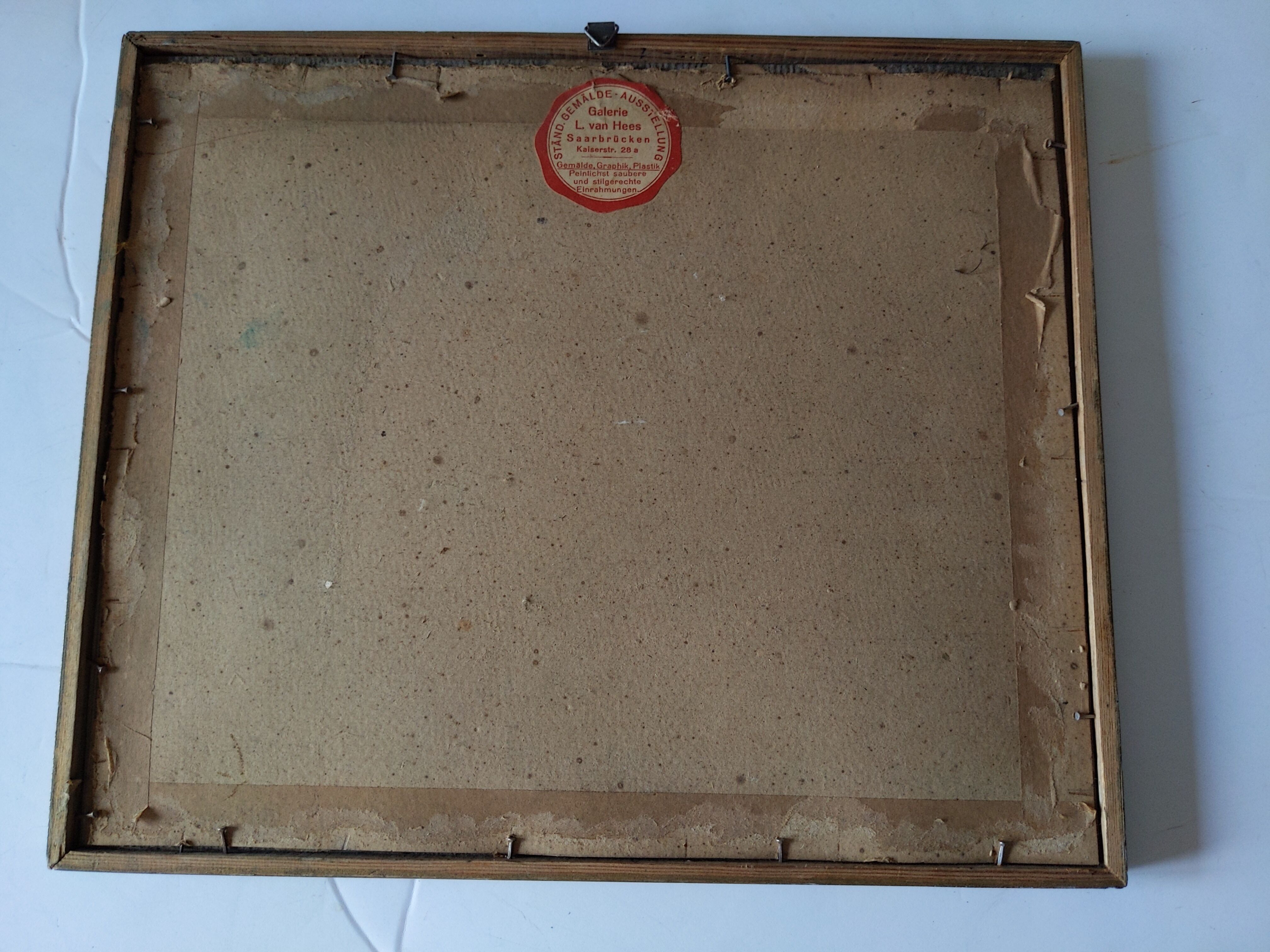 Old painting signed gilded wood frame