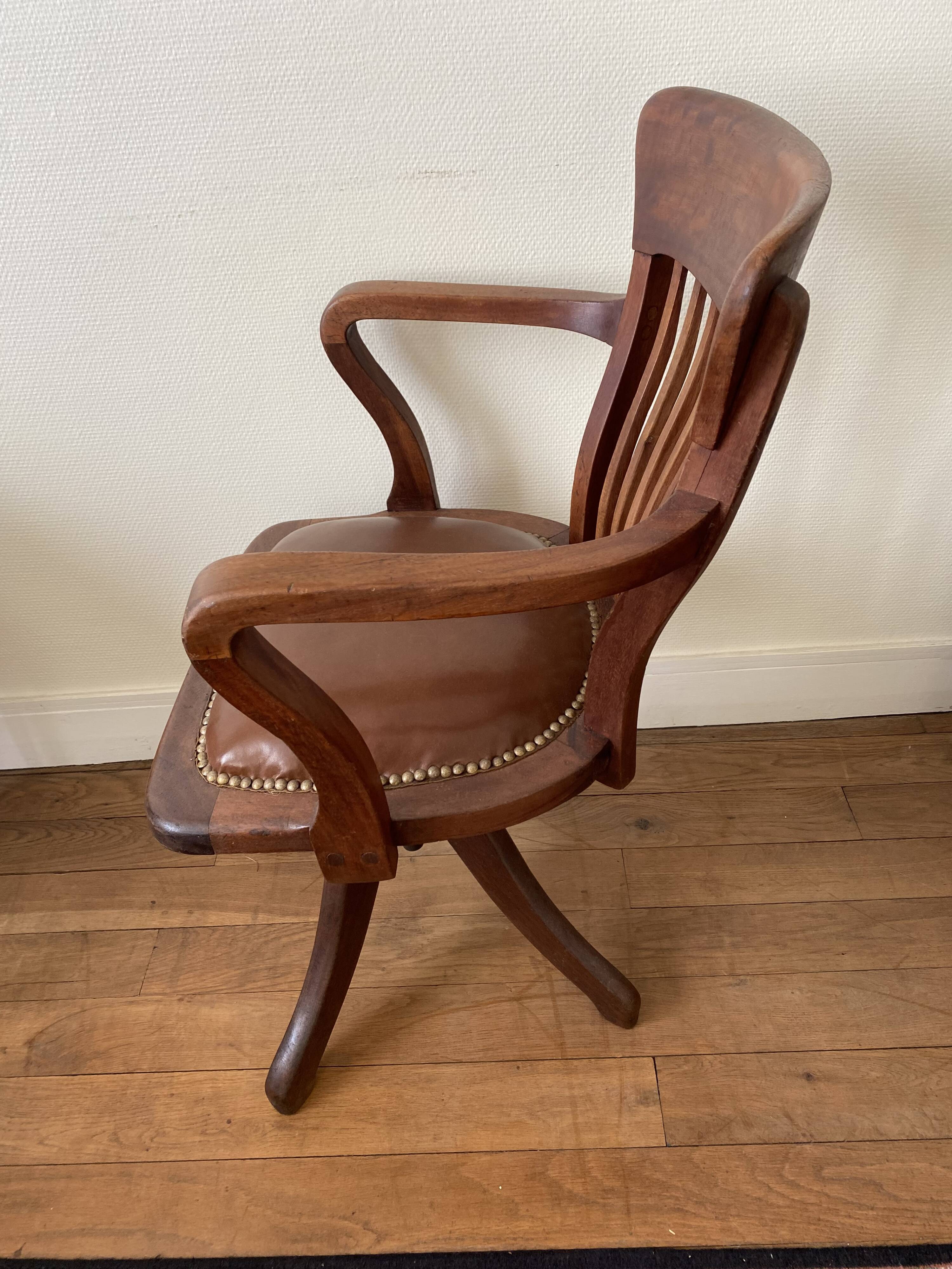 Early 20th century screw office chair