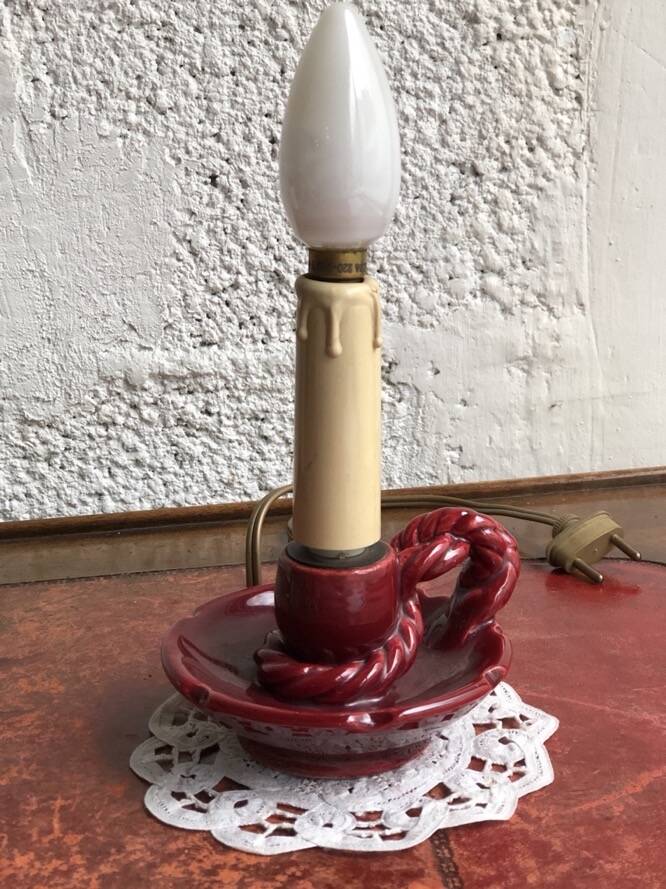 Bougeoir en céramique électrifié