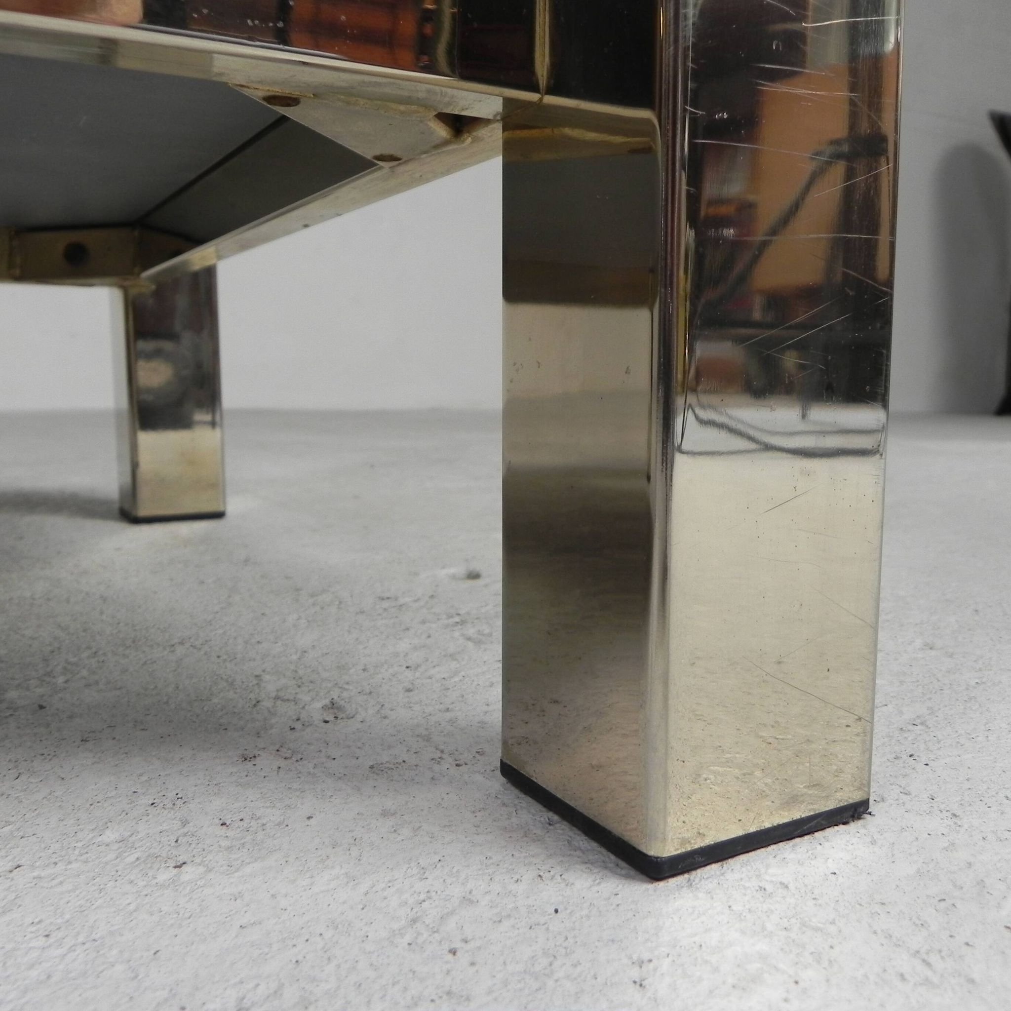 Belgo Chrom coffee table with 2 glass plates, 1970s