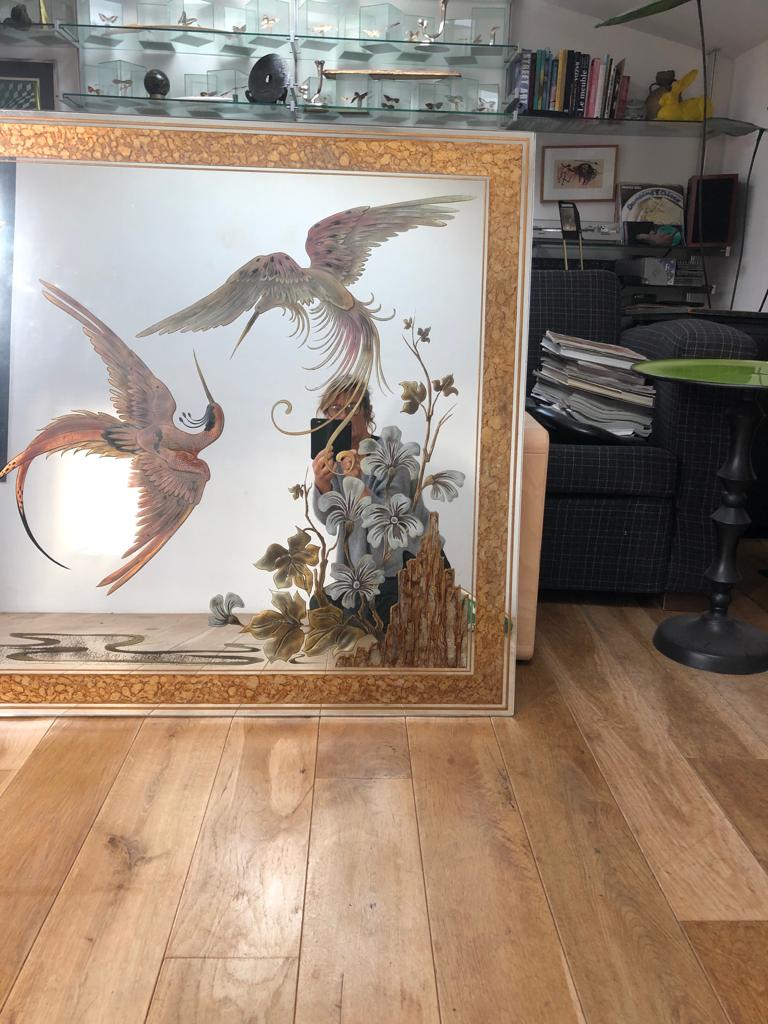 Mirror decorated with birds