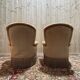 Paire de fauteuils style Anglais en velours jaune