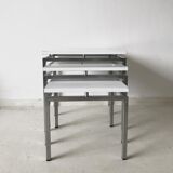 Modern white nesting tables from the 1960s
