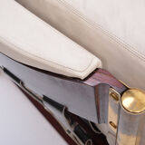 Beige Midcentury Lounge Chair with Ottoman Model "Sella" by Carlo de Carli