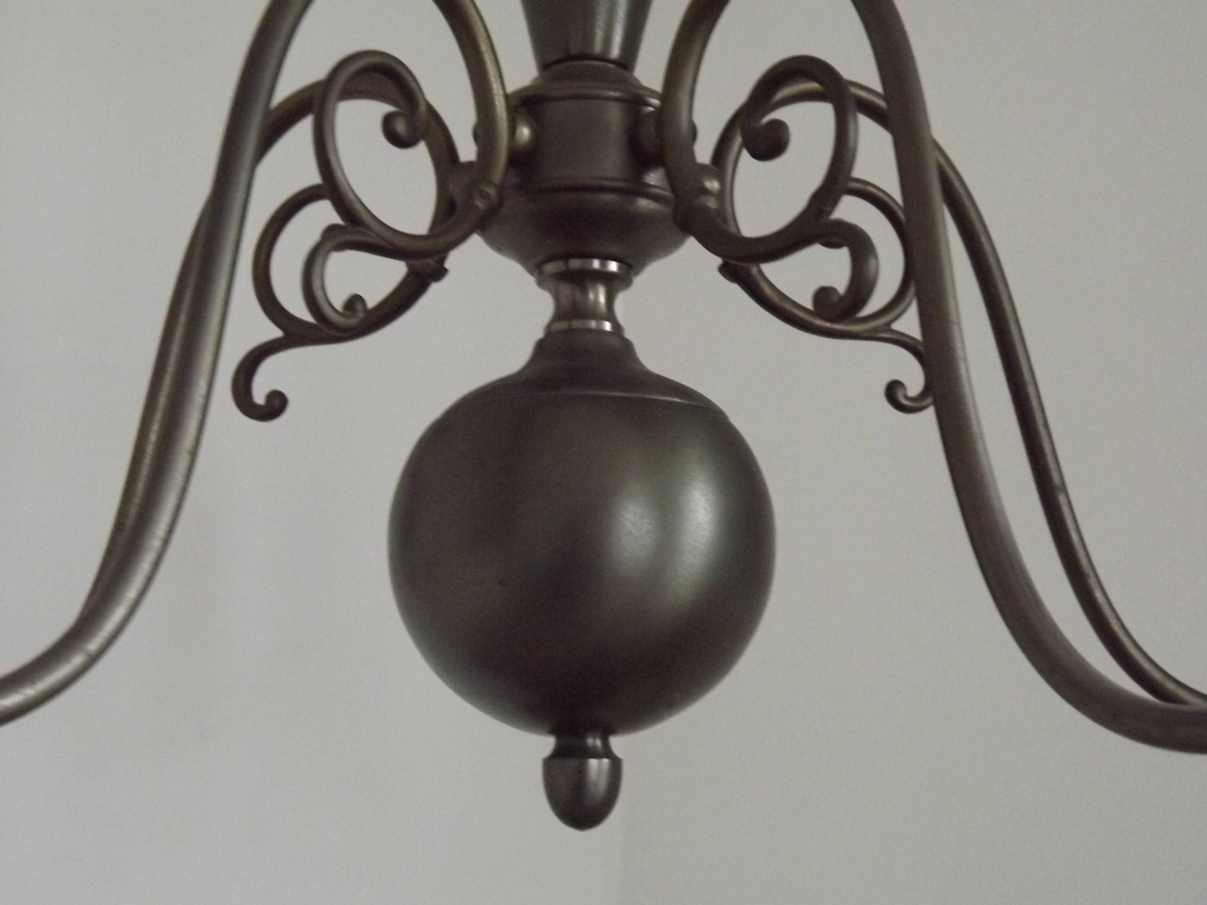 Five-light Flemish chandelier in silver-plated metal 5181