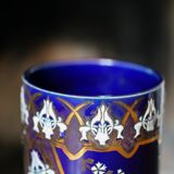 Pair of Lunéville porcelain vases Art Nouveau blue ceramic