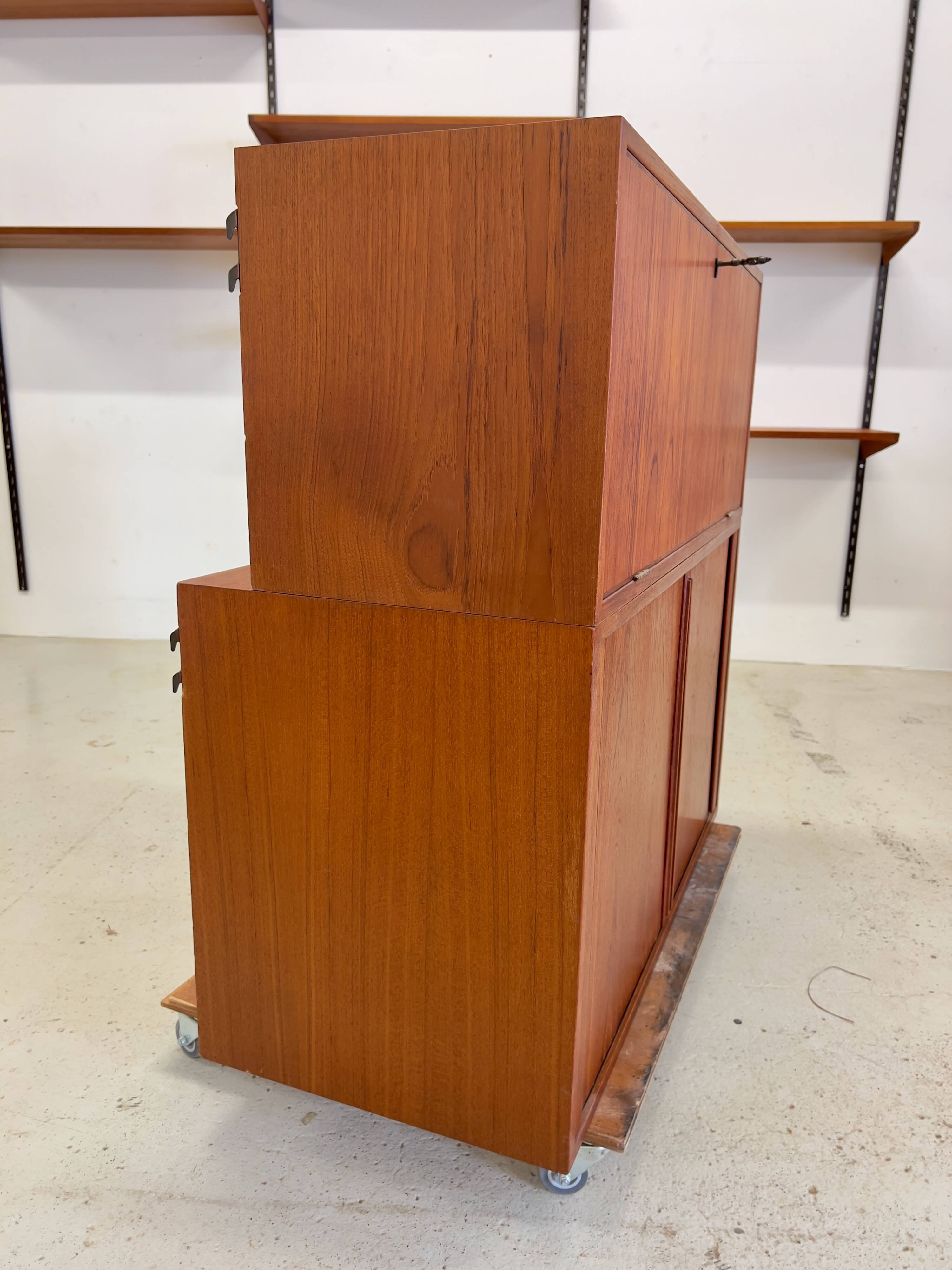 Teak Wall System By Kai Kristiansen for Feldballes.