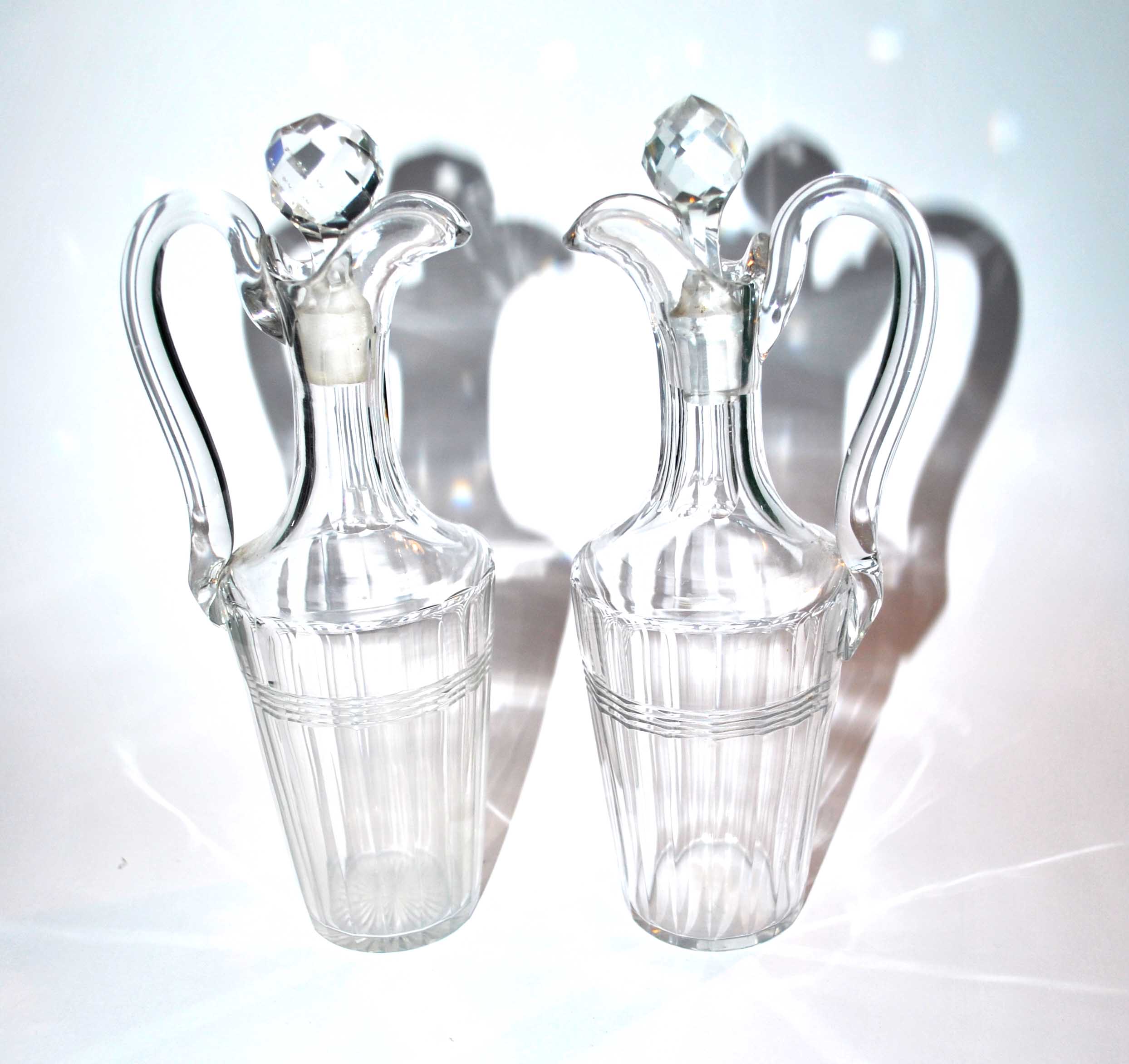 Bottles vinegar in cut crystal baccarat oil and vinegar - near model chicago 1916?