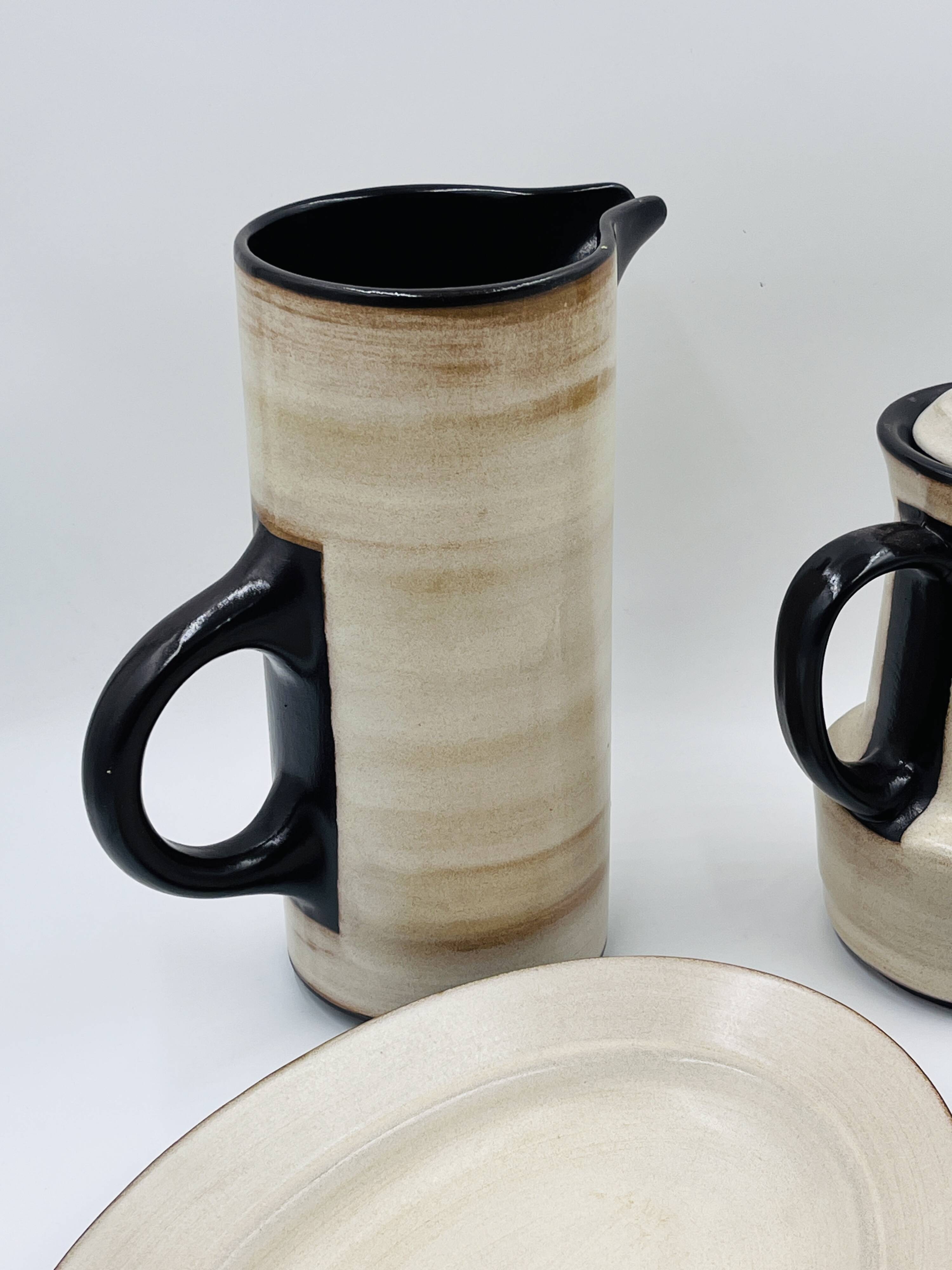 Vintage tableware service from West Germany from the 1970s.