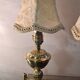 Pair of brass bedside lamp, with pretty velvet lampshade 31x14
