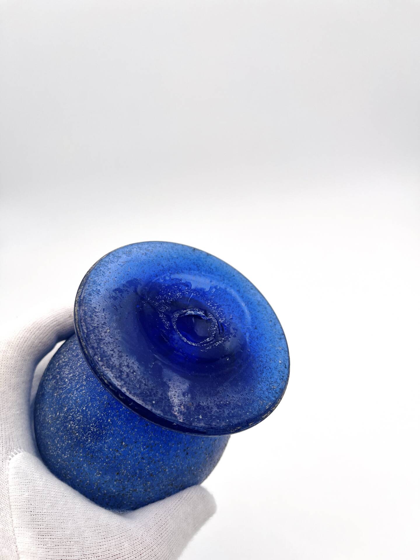 Murano Soliflore Vase V Nason C Cobalt Blue Frosted 38cm Label