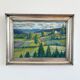 Peinture à l'huile vintage originale de paysage, art de la campagne