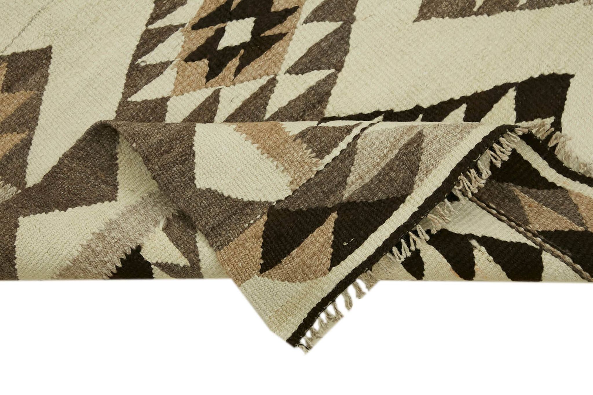 Turkish Handwoven Vintage Herki Kilim 87 cm x 334 cm
