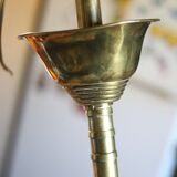 art deco suspension, 6-light Ezan glass globe chandelier, art deco bronze chandelier