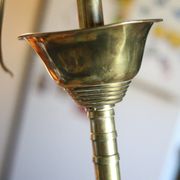 art deco suspension, 6-light Ezan glass globe chandelier, art deco bronze chandelier
