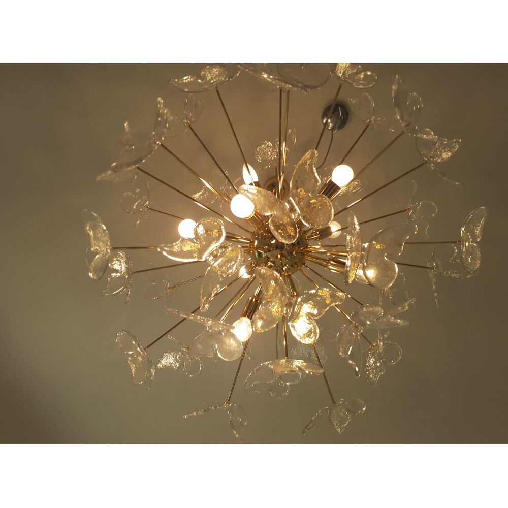 Suspension ovale en verre de murano