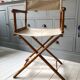 Former director's side chair in wood and canvas