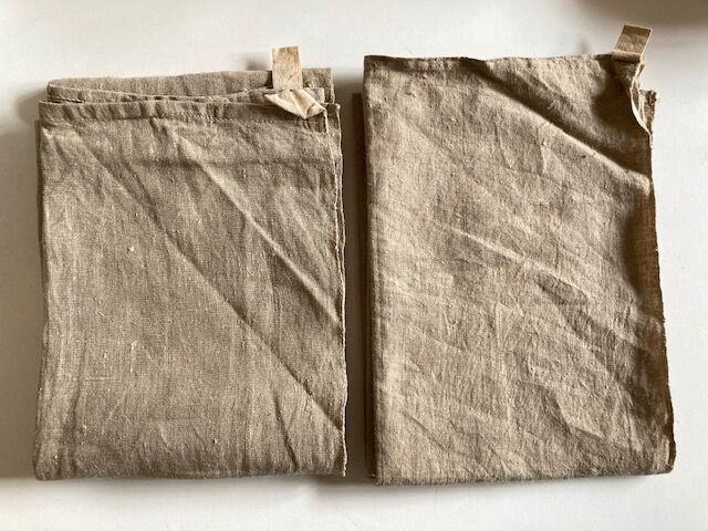 Pair of cloths in raw linen bise fabric XXL