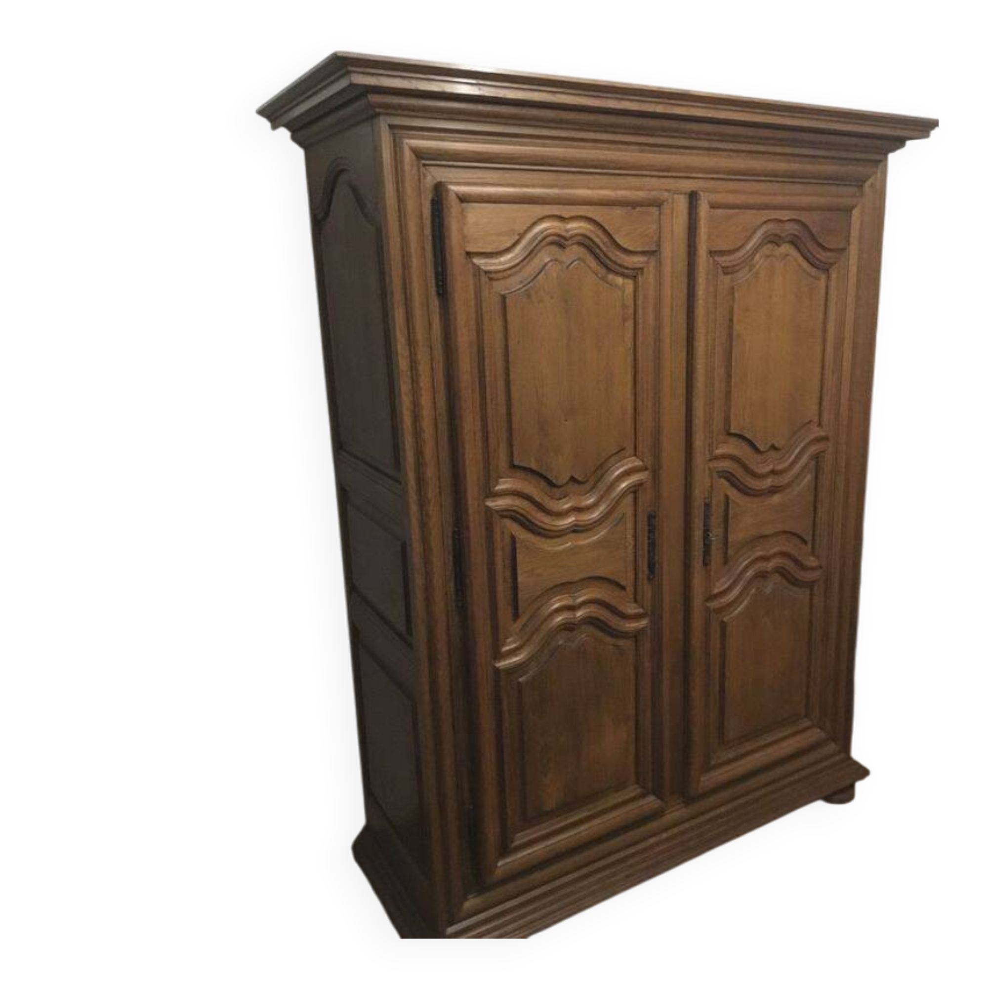 Louis XIII style wardrobe in solid oak wood