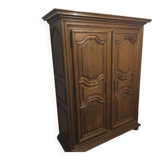 Louis XIII style wardrobe in solid oak wood