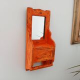 Vintage teak barber mirror 50s