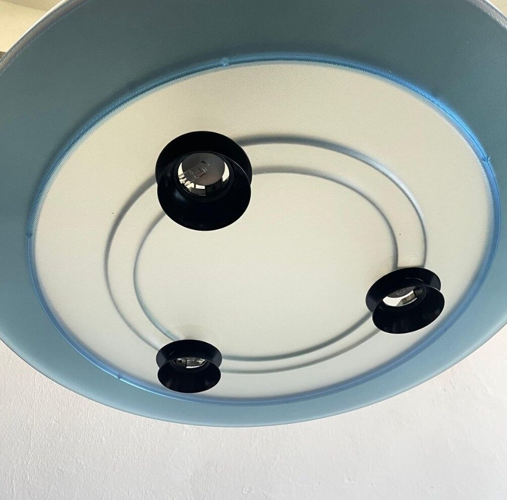 Post-modern halogen pendant light "urora" by Perry King for Arteluce, Italy, 1980