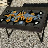 Jean Jaffeux enameled lava coffee table 1950