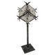 Brutalist floor lamp with Murano glass panels by Longobard.