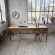 Pine and oak farmhouse table with multiple drawers, communal type, 240cm.