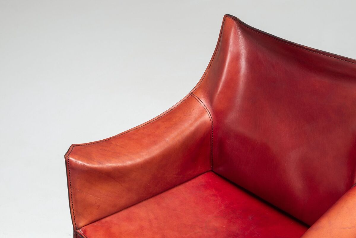 Mario Bellini model Cab 413 dining armchair in leather Cassina Italy 1977